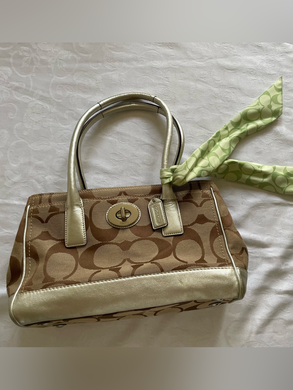 Coach Signature Hampton Madeline with Metallic Trim